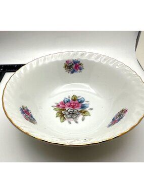 Vintage Betsons Floral Porcelain Bowl Japan Fine China Replacement White Pink 6"